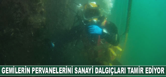 Gemilerin pervanelerini sanayi dalgıçları tamir ediyor