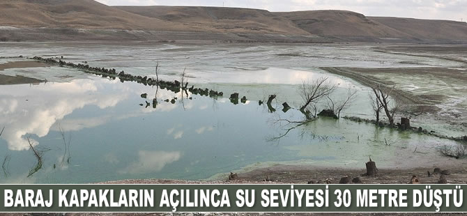 Kars'ta baraj kapakların açılınca su seviyesi 30 metre düştü