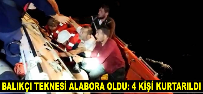 Gemlik’te balıkçı teknesi alabora oldu: 4 kişi kurtarıldı
