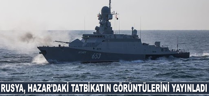 Rusya, Hazar Denizi'ndeki tatbikatın görüntülerini yayınladı