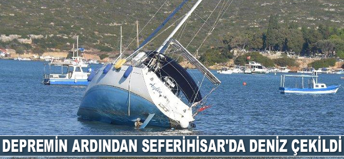 Seferihisar’da deniz çekildi