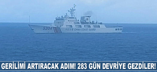 Çin Sahil Güvenlik gemileri, 283 gün Senkaku adaları etrafında devriye gezdi