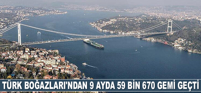 Türk Boğazları’ndan 9 ayda 59 bin 670 adet gemi geçti