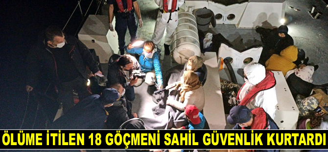 Yunan askerlerinin ölüme ittiği 18 göçmeni Türk Sahil Güvenlik ekibi kurtardı