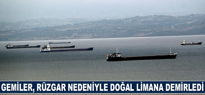 Yük gemileri rüzgar nedeniyle Sinop Doğal Limanı’na demirledi