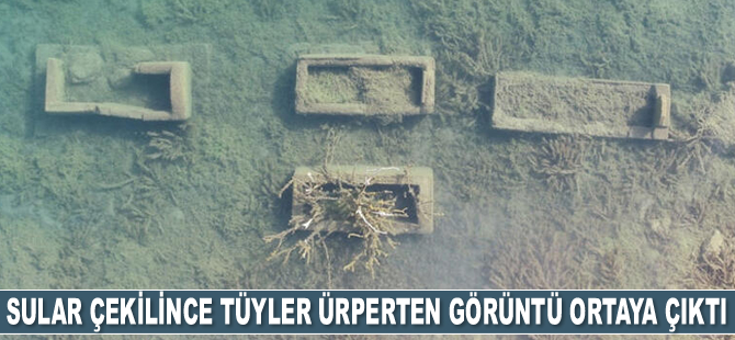 Sular çekilince tüyler ürperten görüntü ortaya çıktı