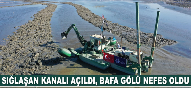 Sığlaşan kanalı açıldı, Bafa Gölü nefes oldu