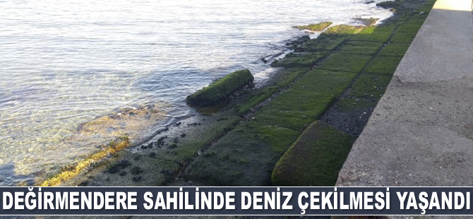 Değirmendere sahilinde deniz çekilmesi yaşandı