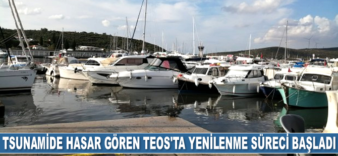 Tsunamide hasar gören Teos Marina’da yenilenme süreci başladı