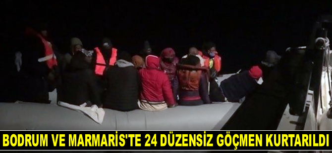 Muğla’da 24 düzensiz göçmen kurtarıldı