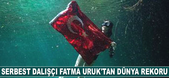 Serbest dalışçı Fatma Uruk, 72 metrelik derecesiyle dünya rekoru kırdı