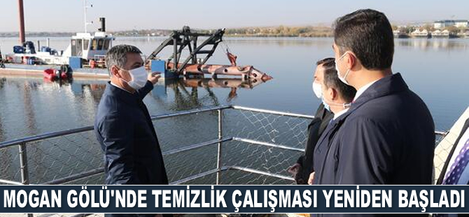 Mogan Gölü'nde temizlik çalışması yeniden başladı