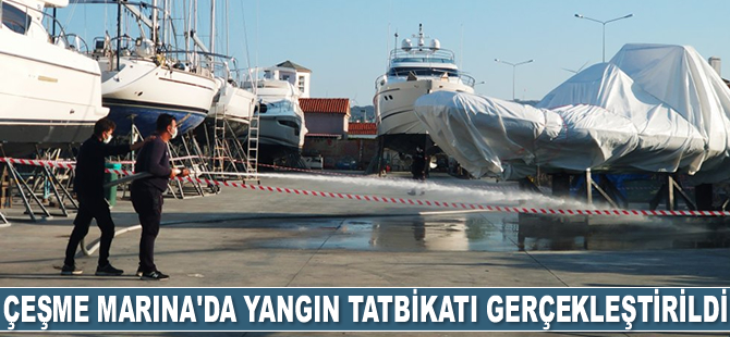 Çeşme Marina'da yangın tatbikatı gerçekleştirildi