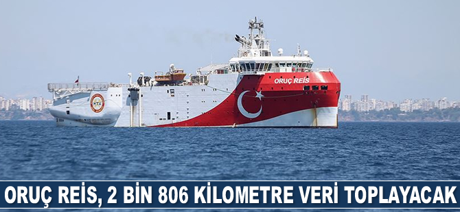 Oruç Reis sismik araştırma gemisi, 2 bin 806 kilometre veri toplayacak