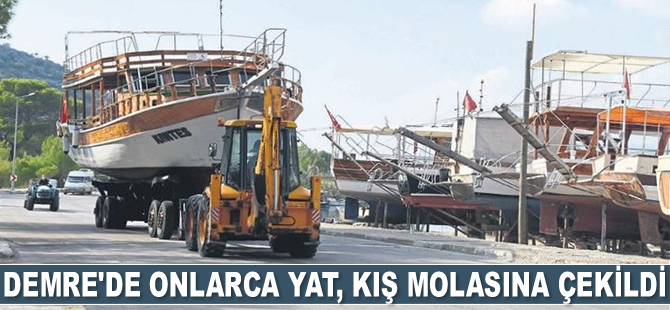 Demre’de yatlar kış molasına çekildi