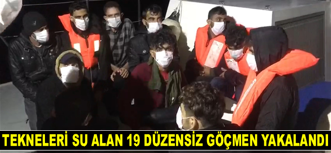 Mersin'de tekneleri su alan 19 düzensiz göçmen yakalandı