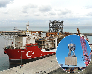 Kanuni sondaj gemisinin kuleleri Filyos Limanı’na tahliye edildi