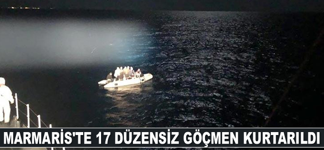 Marmaris'te 17 kaçak göçmen kurtarıldı