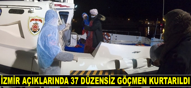 İzmir açıklarında 37 düzensiz göçmen kurtarıldı