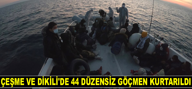 İzmir’de 44 düzensiz göçmen kurtarıldı