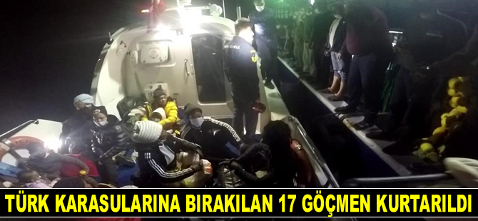 Didim'de 17 düzensiz göçmen kurtarıldı