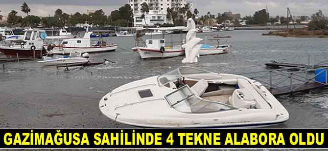 Gazimağusa sahilinde 4 tekne battı