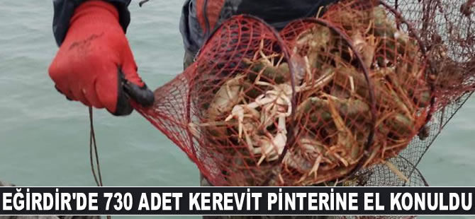 Eğirdir Gölü’nde 730 adet kerevit pinterine el konuldu