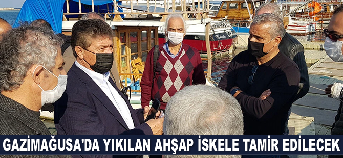 Gazimağusa Limanı’ndaki yıkılan ahşap iskele tamir edilecek