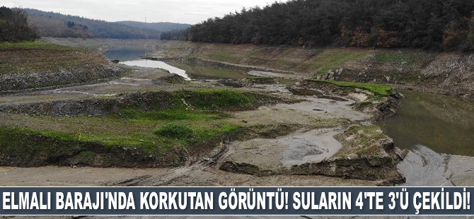 Elmalı Barajı’nda korkutan görüntü! Suların 4'te 3'ü çekildi!