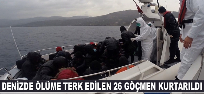 Ayvacık’ta 26 düzensiz göçmen kurtarıldı