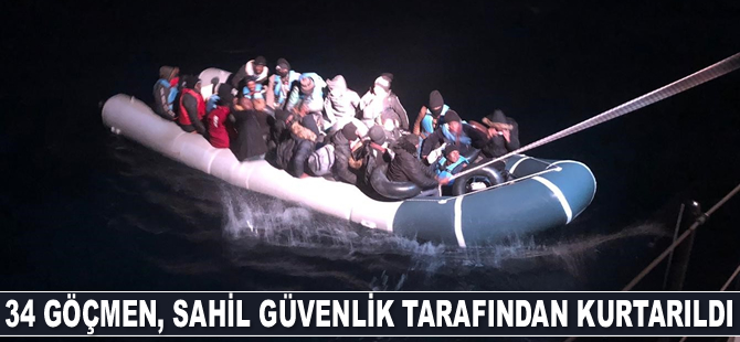 34 düzensiz göçmen, Sahil Güvenlik tarafından kurtarıldı