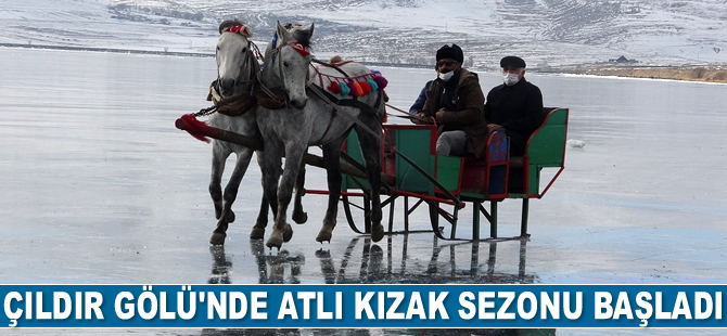Çıldır Gölü'nde atlı kızak sezonu başladı