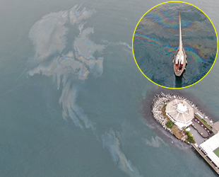 Marmara Denizi’nde dev petrol sızıntısı görüntülendi