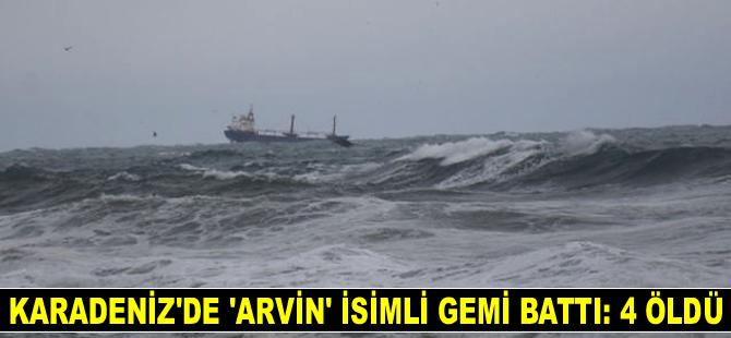 İnkumu’nda ‘Arvin’ isimli gemi battı: 4 mürettebat öldü