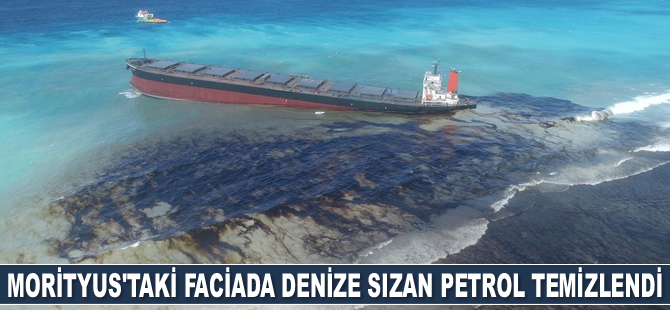 Morityus’taki faciada denize sızan petrol temizlendi