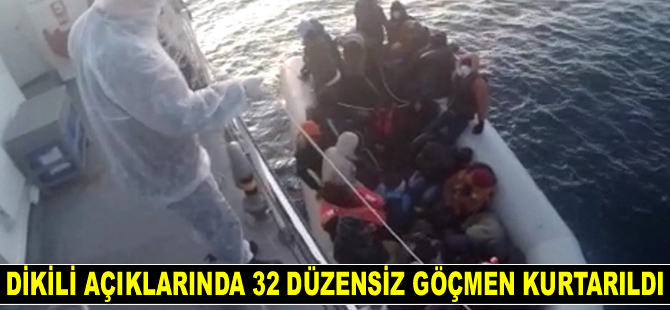 İzmir’de 32 göçmen kurtarıldı