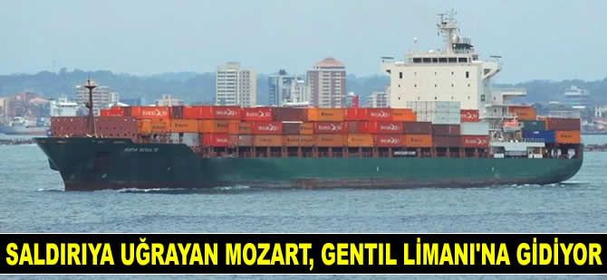 Gine Körfezi'nde saldırıya uğrayan M/V Mozart isimli konteyner gemisi, Gabon Port- Gentil Limanı’na gidiyor
