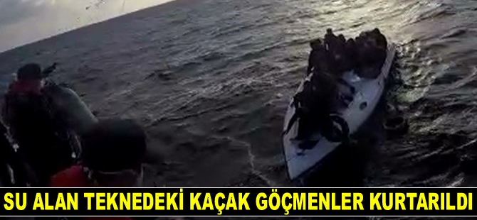 Mersin'de su alan teknedeki 16 göçmen kurtarıldı