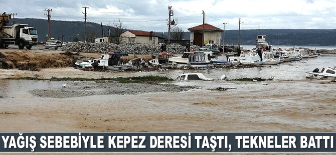 Kepez deresi taştı, tekneler battı