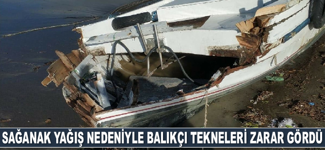 Hatay’da sağanak yağış nedeniyle balıkçı tekneleri zarar gördü