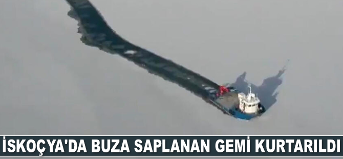 İskoçya'da buza saplanan gemi kurtarıldı