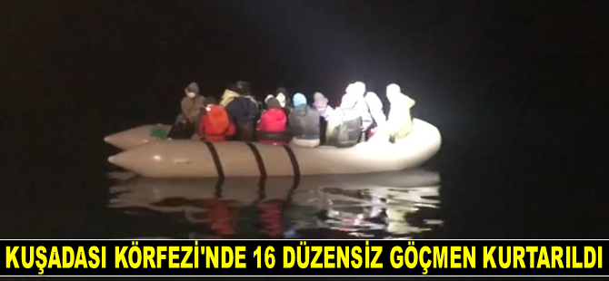 Kuşadası Körfezi’nde 16 düzensiz göçmen kurtarıldı