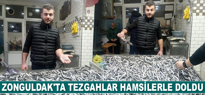 Zonguldak'ta tezgahlar hamsilerle doldu