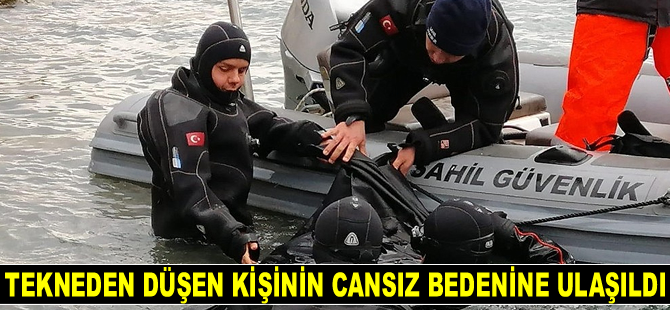 Enez'de tekneden düşen kişinin cansız bedenine ulaşıldı