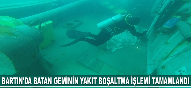 Bartın'da batan ‘ARVIN’ isimli geminin yakıt boşaltma işlemi tamamlandı