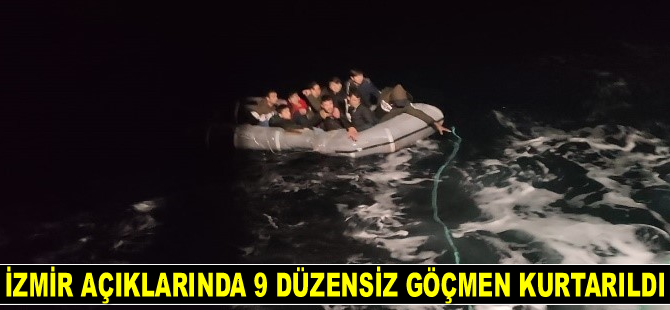 İzmir açıklarında 9 düzensiz göçmen kurtarıldı