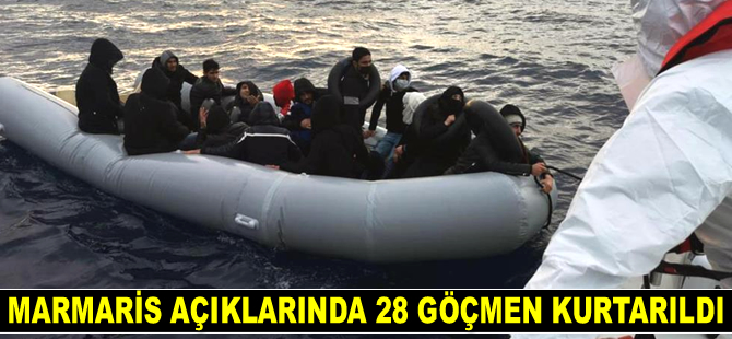 Marmaris’te 28 düzensiz göçmen kurtarıldı