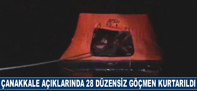 Çanakkale açıklarında 28 düzensiz göçmen kurtarıldı