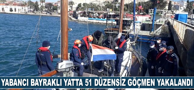 Çeşme'de yabancı bayraklı yatta 51 düzensiz göçmen yakalandı