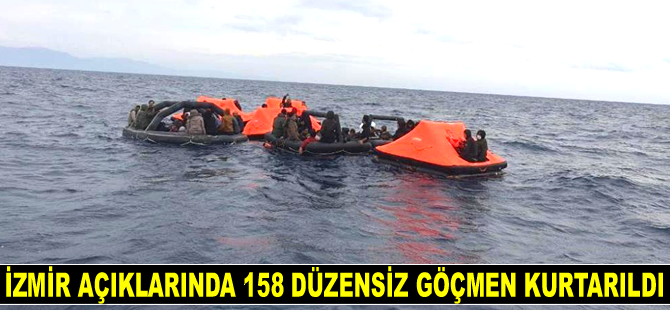 İzmir açıklarında 158 göçmen kurtarıldı